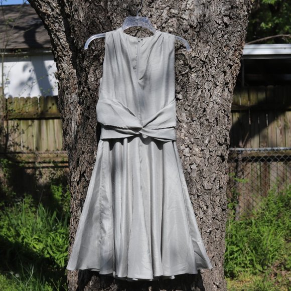 Custom Silver Faux-Wrap Dress - Picture 10 of 10